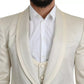 Beige Wool Crème 3 Piece SICILIA Shawl Suit