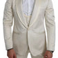 Beige Wool Crème 3 Piece SICILIA Shawl Suit