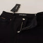 Black Cotton Stretch Skinny Denim Jeans