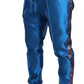 Blue Jacquard Silk Formal 2 Piece Set Suit