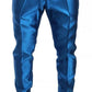Blue Jacquard Silk Formal 2 Piece Set Suit