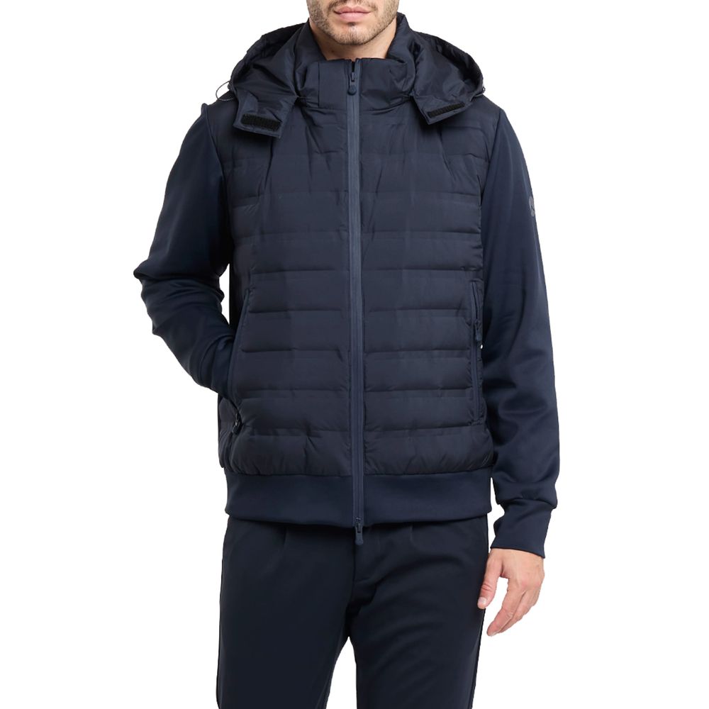Blue Polyester Men Jacket