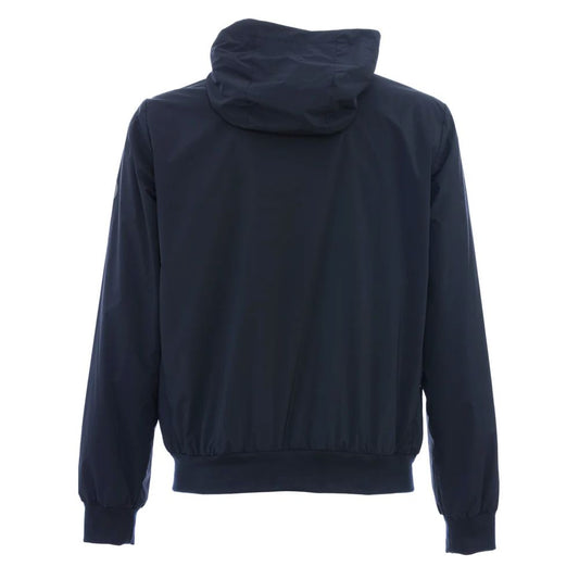 Blue Polyester Men Jacket
