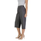 Black And White Polyester Cropped Pant