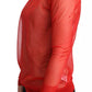 Orange Semi Transparent Blouse Sweater