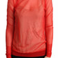 Orange Semi Transparent Blouse Sweater