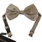 Silver Gray 100% Silk Adjustable Neck Bow Tie