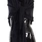 Black Solid Silk Wool Fringe Wrap Scarf