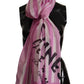 Pink White Striped Cotton Wrap Shawl Scarf