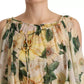 Multicolor Silk Floral Print Long Maxi Dress