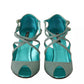 Blue Glittered Strappy Heels Sandals Shoes