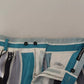 Blue Striped Silk Tapered Pants