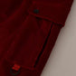 Red Corduroy Cotton Cargo Skinny Pants