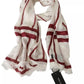 White Red Printed Wrap Shawl Modal Scarf