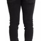 Gray Running Denim Stretch Logo Skinny Jeans