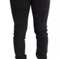 Gray Running Denim Stretch Logo Skinny Jeans