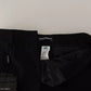 Black White Stripes Wool Tapered Pants