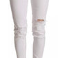 White Cotton Denim Pretty Slim Fit Jeans