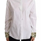White Cotton Collared Long Sleeves Sequin Top Shirt