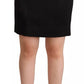 Black Silk High Waist Mini Pencil Cut Skirt