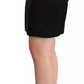 Black Silk High Waist Mini Pencil Cut Skirt