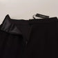 Black Silk High Waist Mini Pencil Cut Skirt