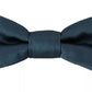 Blue 100% Silk Adjustable Neck Bow Tie Mens