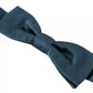 Blue 100% Silk Adjustable Neck Bow Tie Mens