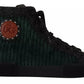 Green Corduroy High Tops Sneakers Mens Casual Shoes