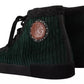 Green Corduroy High Tops Sneakers Mens Casual Shoes