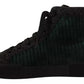 Green Corduroy High Tops Sneakers Mens Casual Shoes