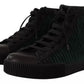 Green Corduroy High Tops Sneakers Mens Casual Shoes