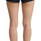 Dark Blue Embellished Denim Hot Pants Shorts