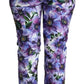 Purple Floral Print Tapered Cotton Pants