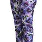 Purple Floral Print Tapered Cotton Pants