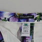 Purple Floral Print Tapered Cotton Pants