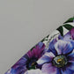 Purple Floral Print Tapered Cotton Pants