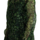 Green Clover Print Long Sleeves Collared Top Blouse