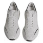 White Silver DAYMASTER Leather Sneakers Men Shoes