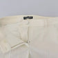 White High Waist Tapered Wool Pants