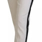 White High Waist Tapered Wool Pants