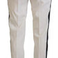 White High Waist Tapered Wool Pants