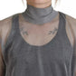 Gray See Through Turtleneck Pullover Sweater