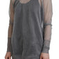 Gray See Through Turtleneck Pullover Sweater