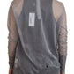 Gray See Through Turtleneck Pullover Sweater
