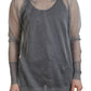 Gray See Through Turtleneck Pullover Sweater