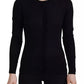 Black Crewneck Long Sleeves Pullover Sweater