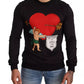 Black Cupid Print Hoodie Sweatshirt Sweater