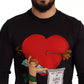 Black Cupid Print Hoodie Sweatshirt Sweater