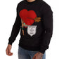 Black Cupid Print Hoodie Sweatshirt Sweater